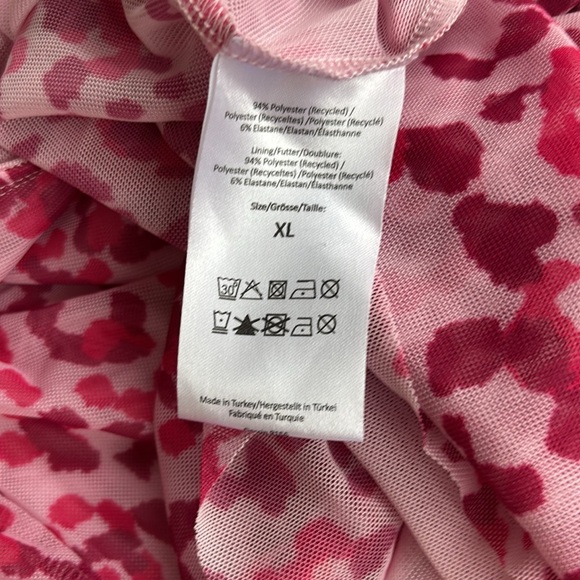 NWT Baum Und Pferdgarten Blouse Womens XL One-Shoulder Leopard Disco Mesh Pink - Picture 4 of 5